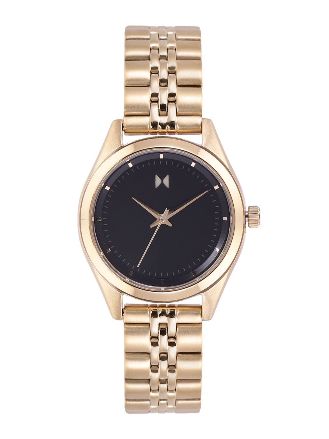 MVMT Women Black Dial & Gold Toned Bracelet Style Straps Analogue Watch 28000161 Price in India