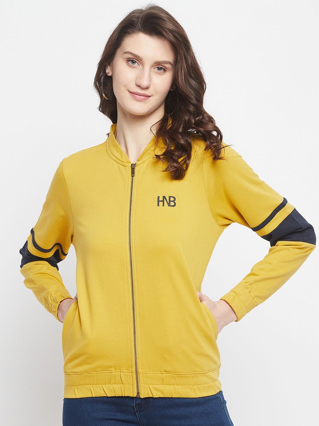 HARBORNBAY Women Yellow Sweatshirt Price in India