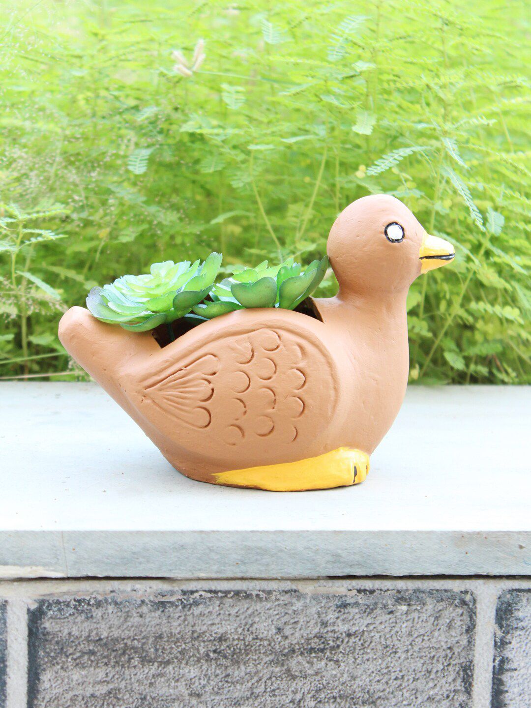 Wonderland Brown Terracotta Duck Pot Price in India