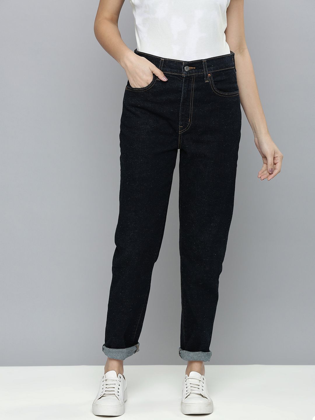 Levis Women Blue 711 Skinny Fit High-Rise Stretchable Jeans Price in India