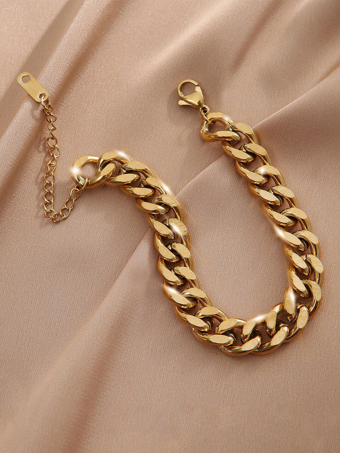 Yellow Chimes Women Gold-Toned Gold-Plated Link Bracelet Price in India