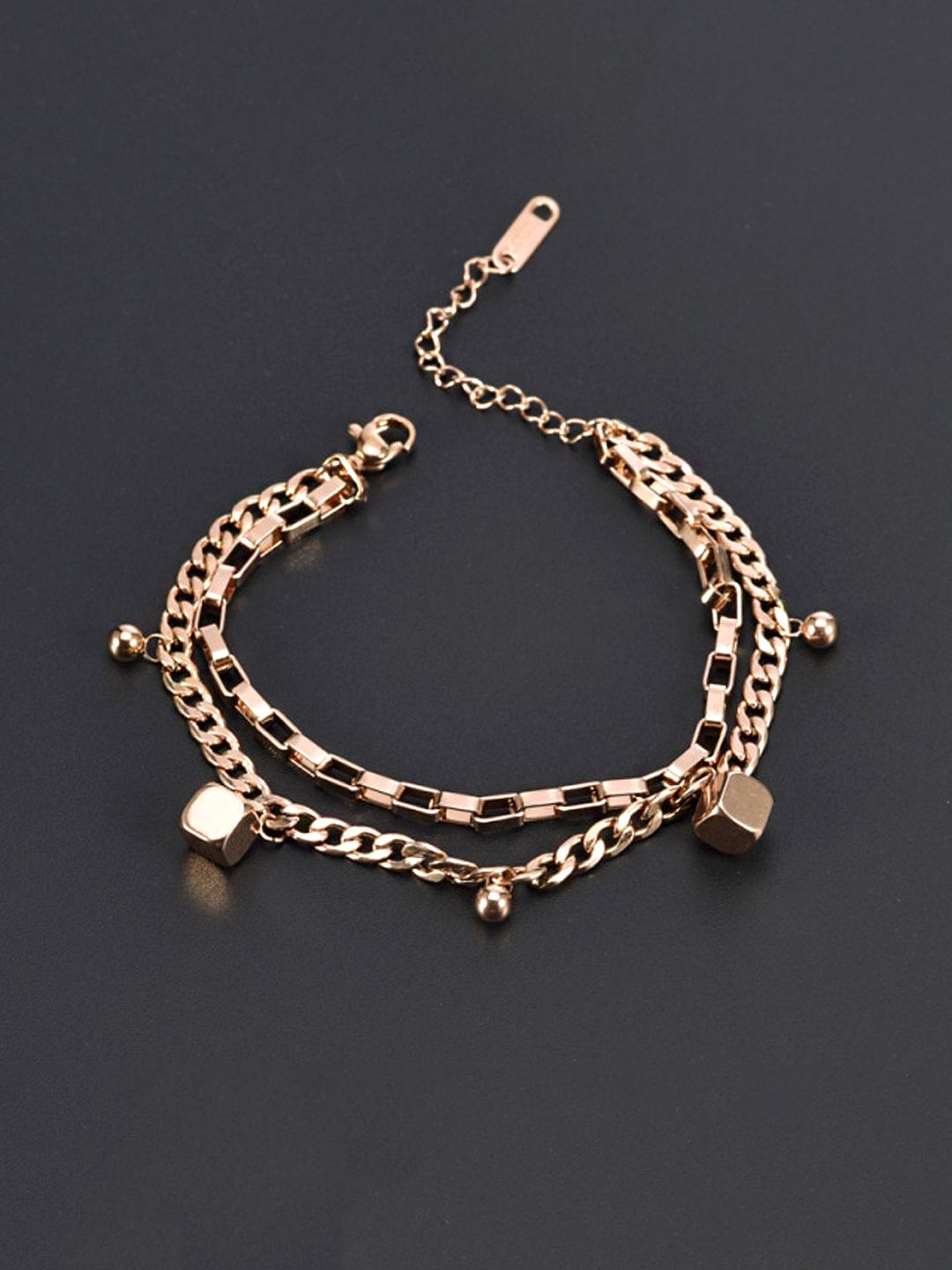 Yellow Chimes Women Rose Gold-Plated Link Charm Bracelet Price in India