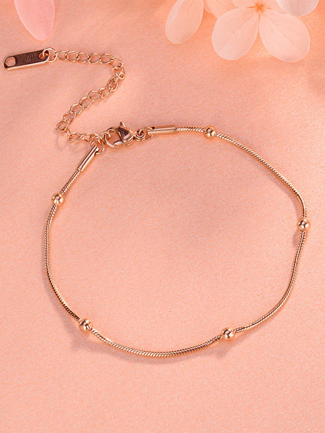 Yellow Chimes Women Rose Gold-Plated Link Bracelet Price in India
