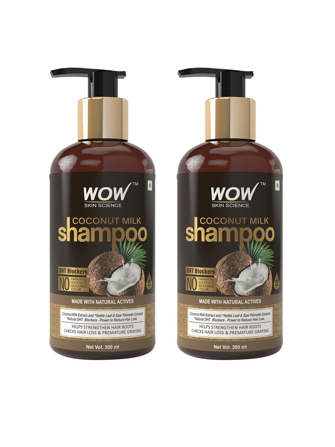 WOW SKIN SCIENCE Set of 2 Coconut Milk Shampoo - 300 ml each Price in India