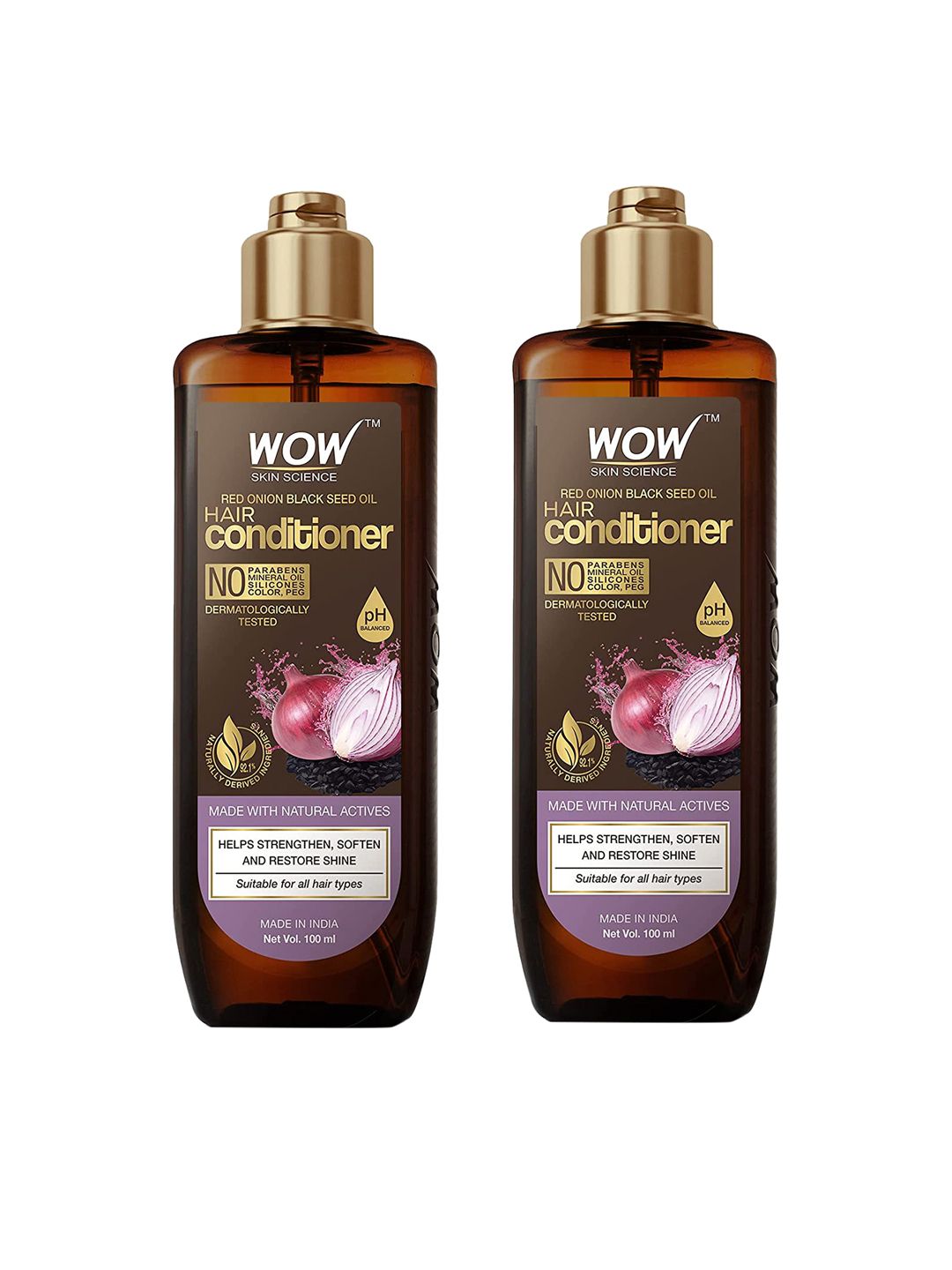 WOW SKIN SCIENCE Set of 2 Red Onion & Black Seed Oil Hair Conditioner - 100 ml each Price in India