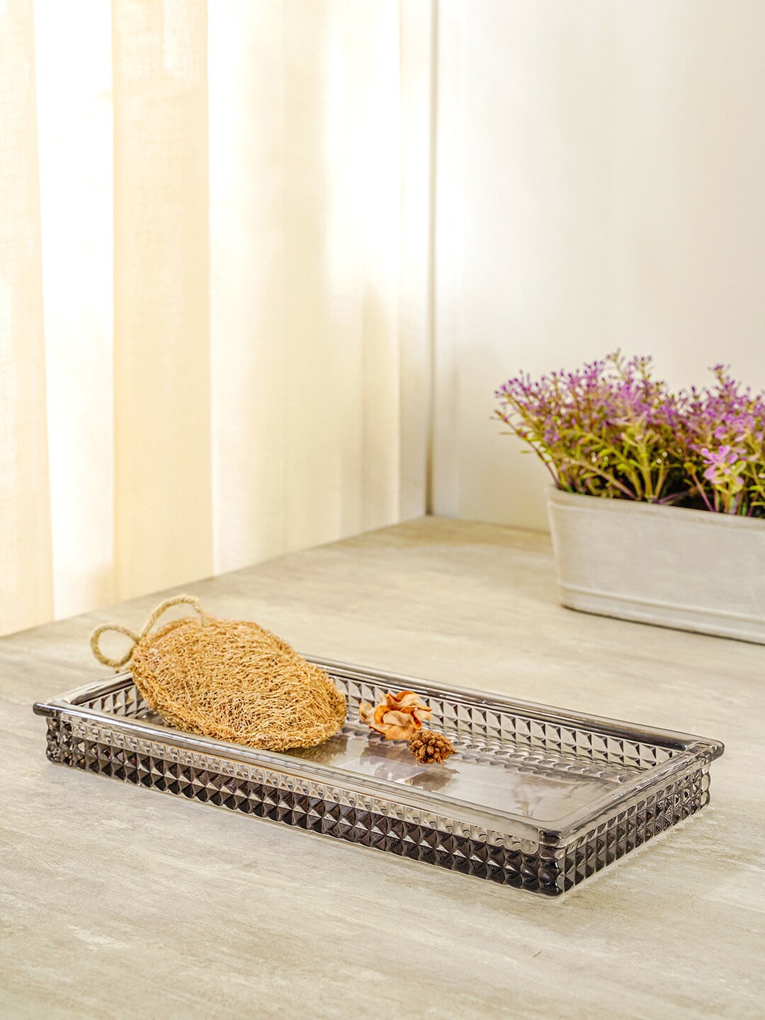 Pure Home and Living Grey Moderno Bathroom Tray Price in India