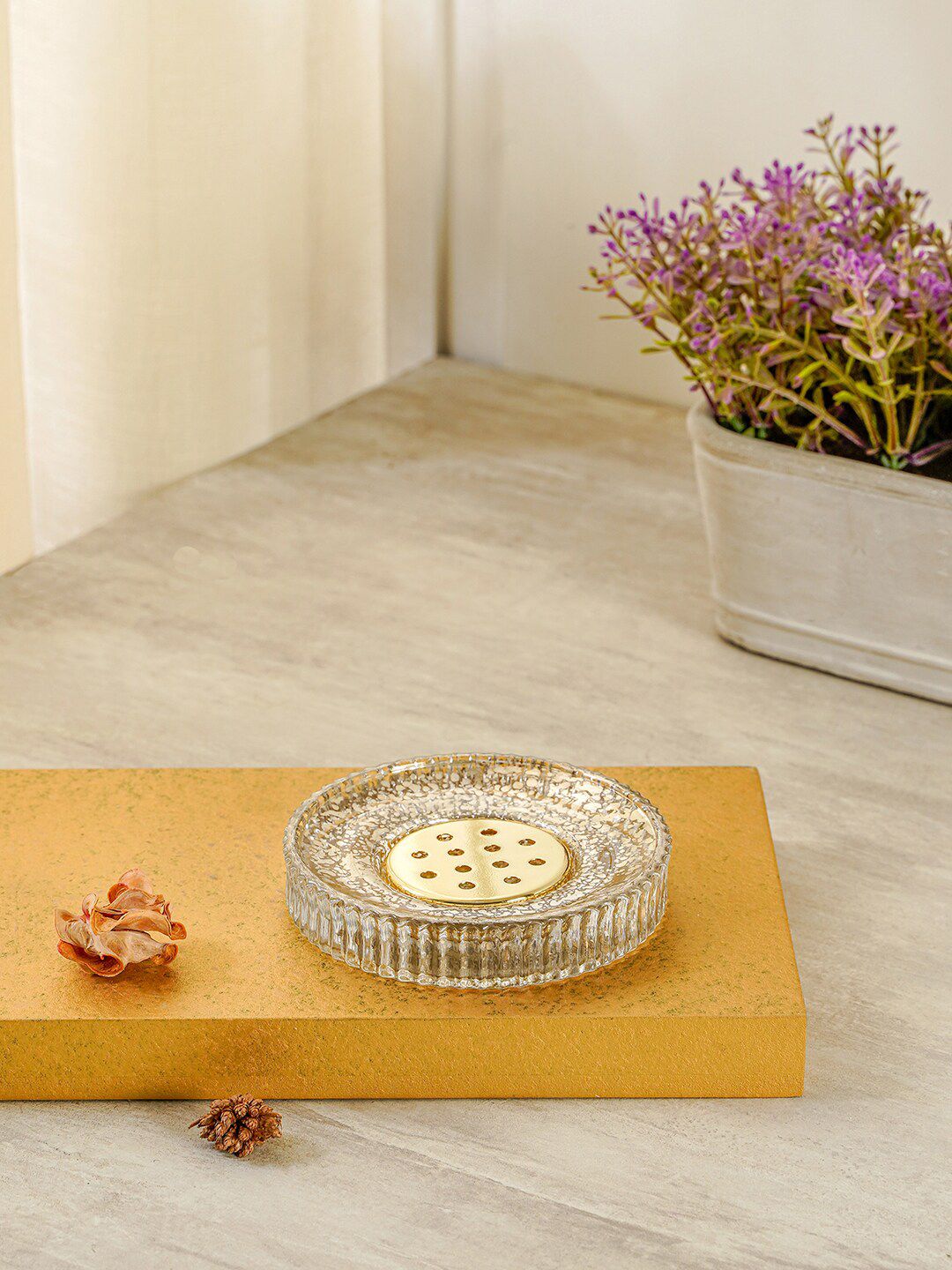 Pure Home and Living Golden Shimmer Soap Dish Price in India