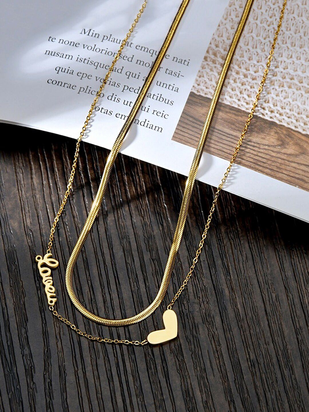 Yellow Chimes Gold-Toned Gold-Plated Necklace Price in India