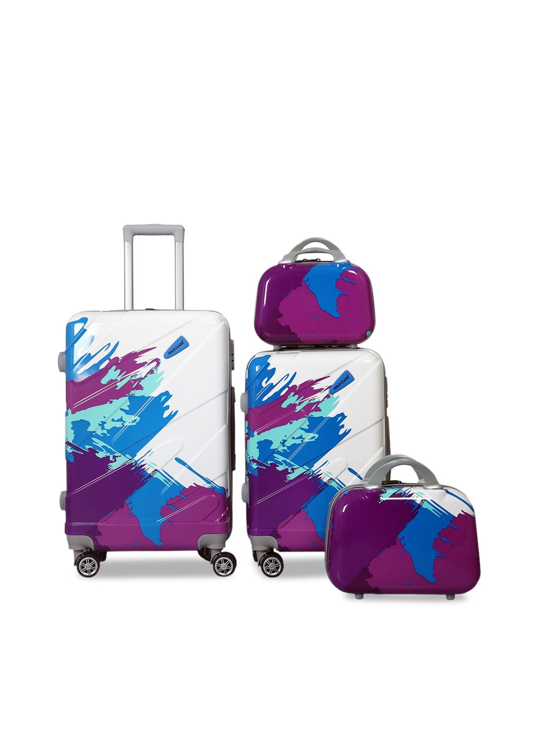 Polo Class Set of 4 Trolley Suitcases & Vanity Bags Price in India