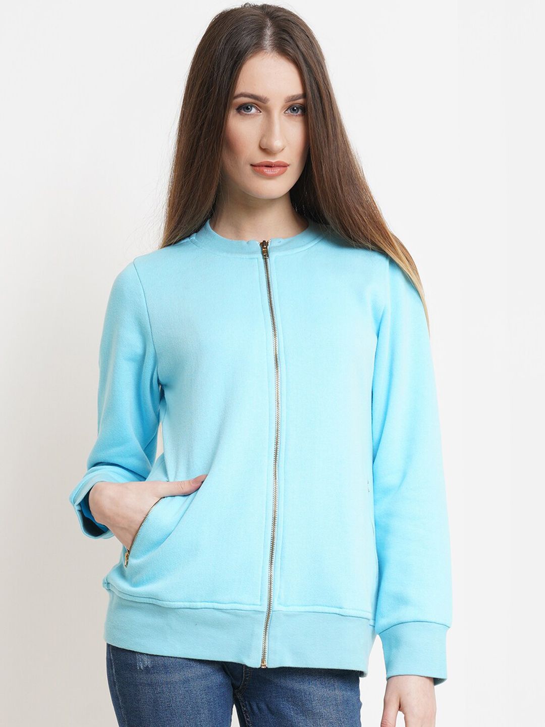 Purple State Women Blue Sweatshirt Price in India