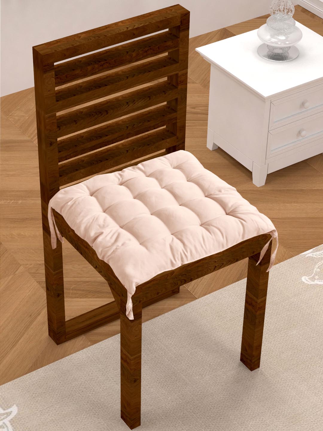 Clasiko Peach Solid Chair Pad Price in India