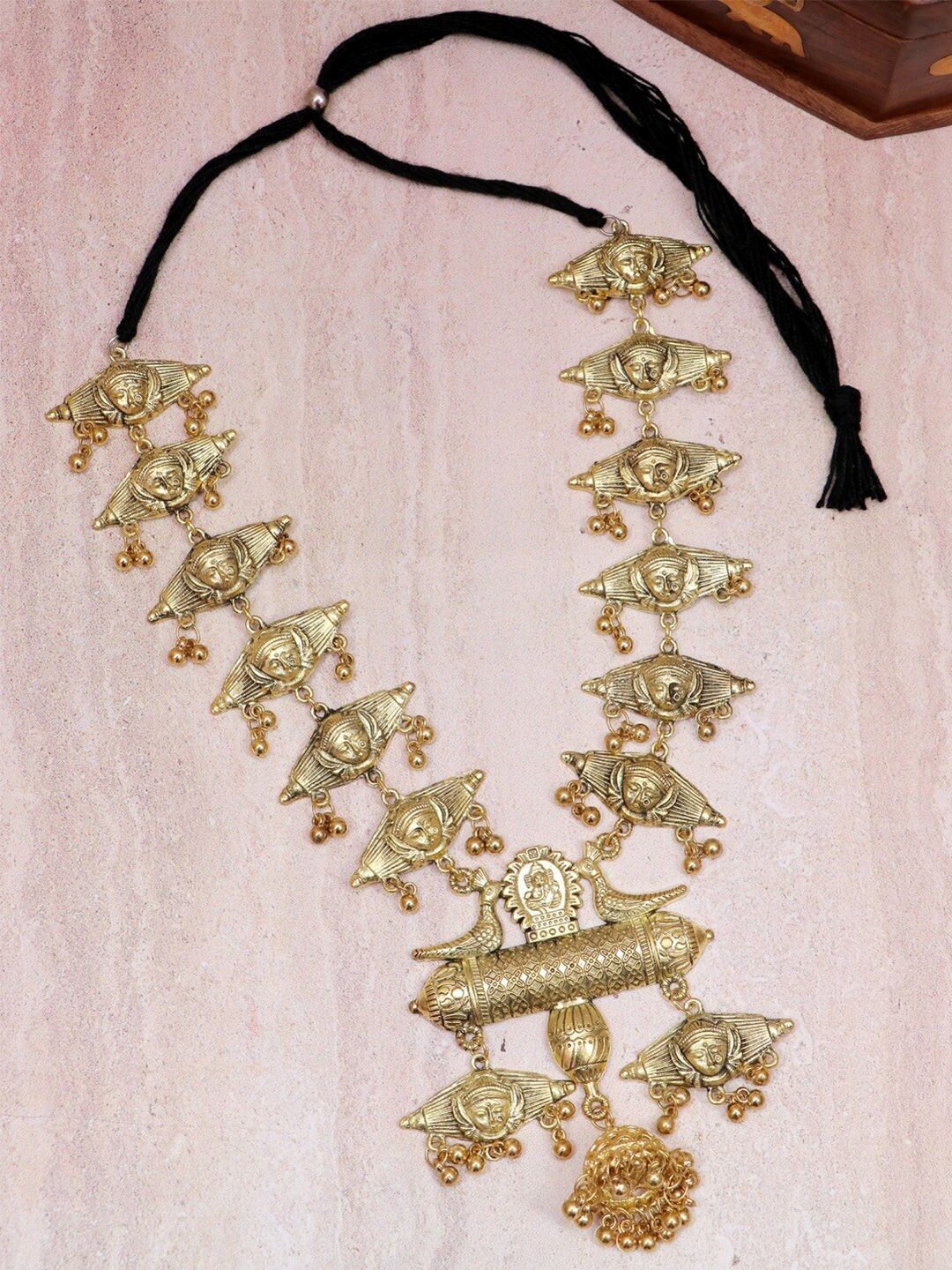 Crunchy Fashion Gold-Toned Gold-Plated Antique Necklace Price in India