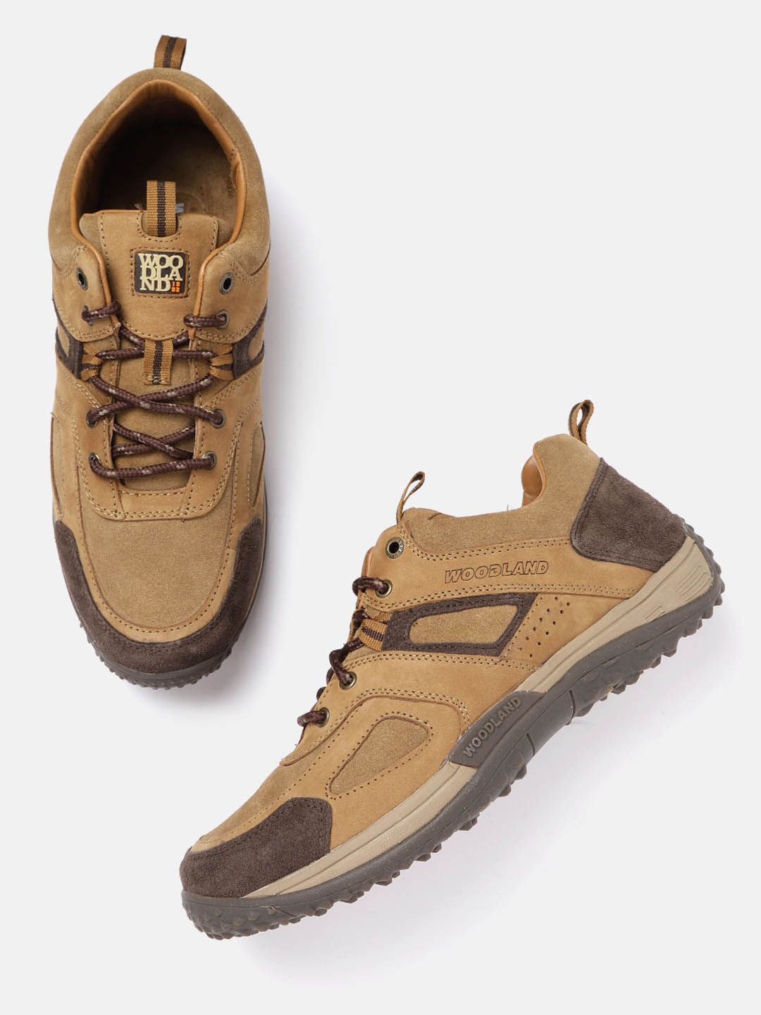 Buy Woodland Men Brown Colourblocked Leather Driver Sneakers