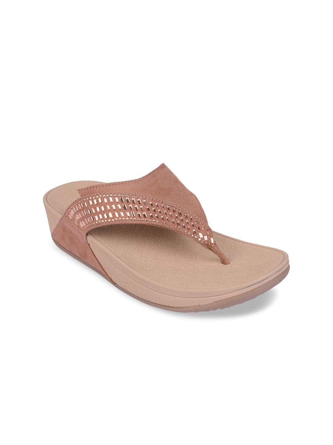 Rocia Women Pink Embellished Open Toe Flats Price in India
