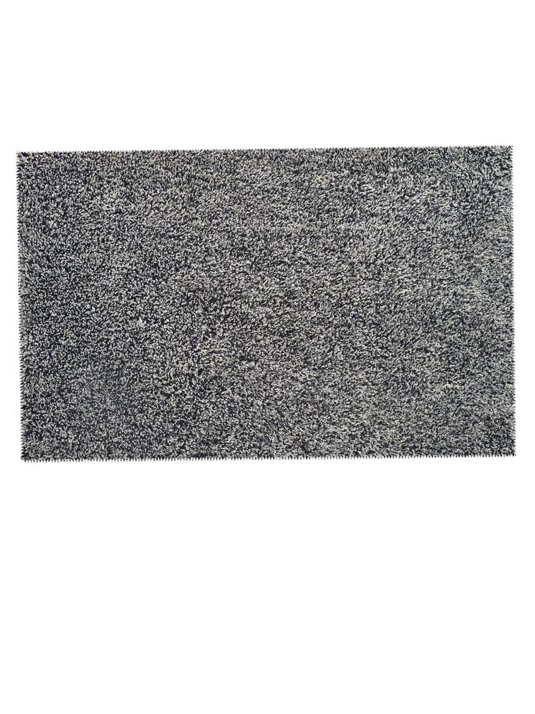 Athome by Nilkamal Black & White Microfibre Shaggy Bath Rugs Price in India