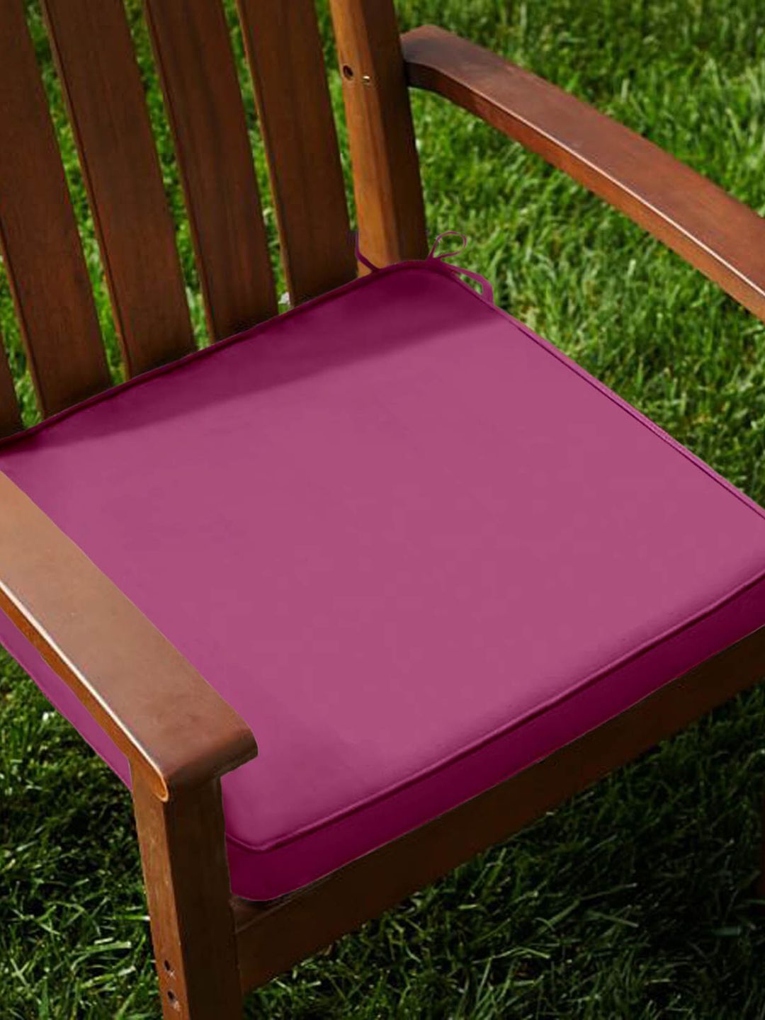 Lushomes Set Of 2 Purple Solid Chair Pads Price in India