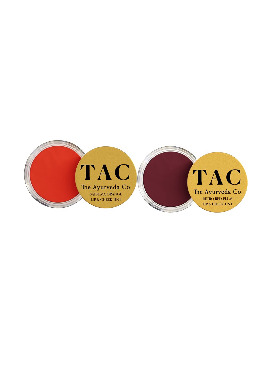 TAC - The Ayurveda Co. Set of 2 Lip & Cheek Tint - Satsuma Orange & Retro Red Pulp Price in India