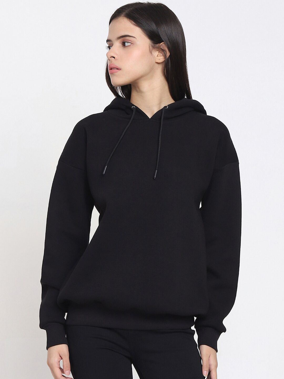 Bewakoof Women Black Hooded Sweatshirt Price in India