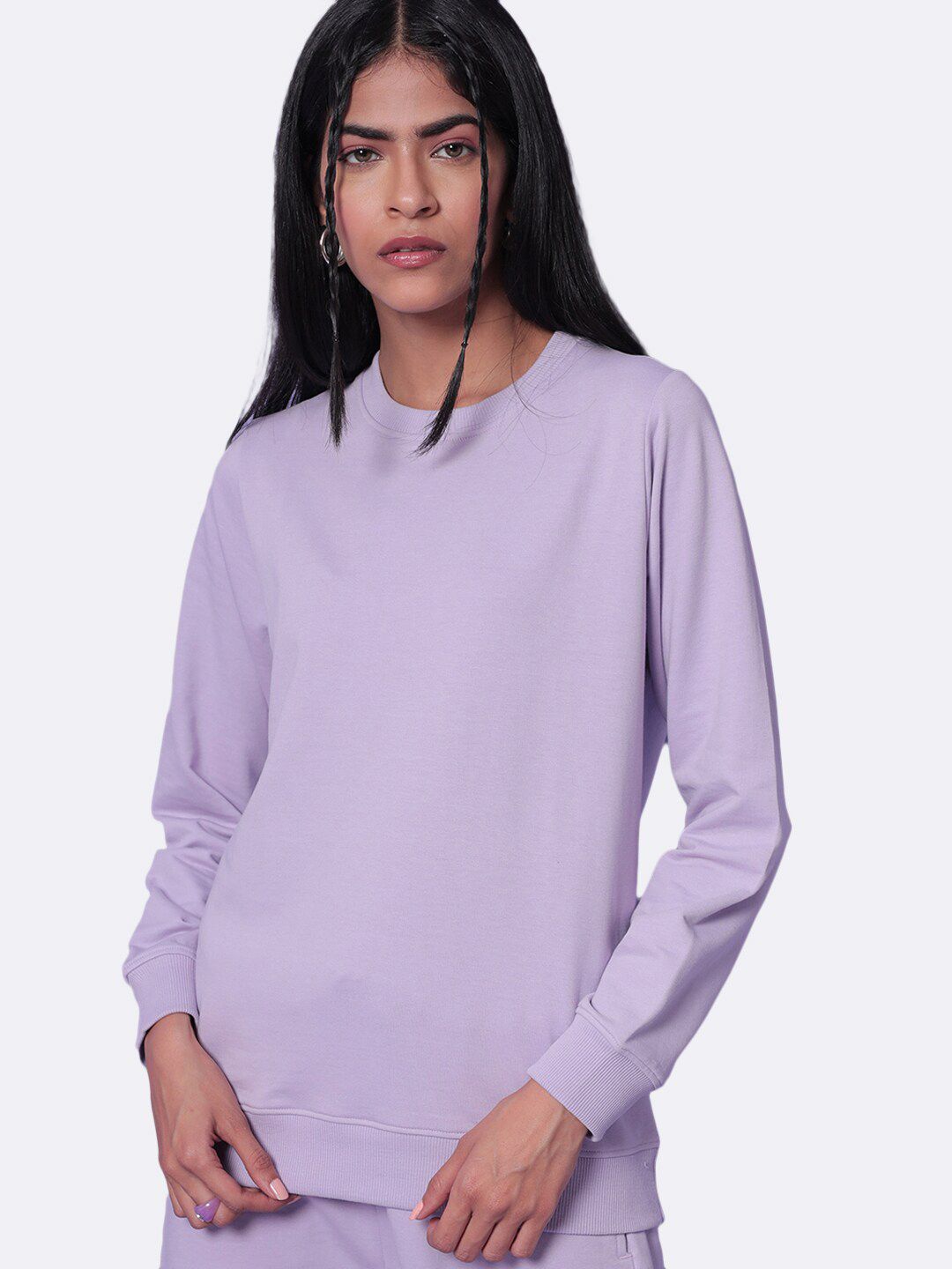 Bewakoof Women Purple Fleece Sweatshirt Price in India