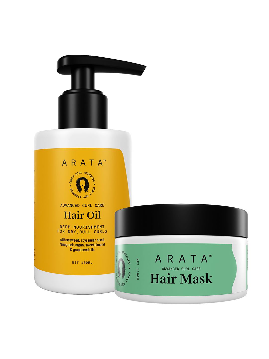 ARATA Set of Advanced Curl Care Vegan Quenching Nourishment Hair Oil & Hair Mask Price in India