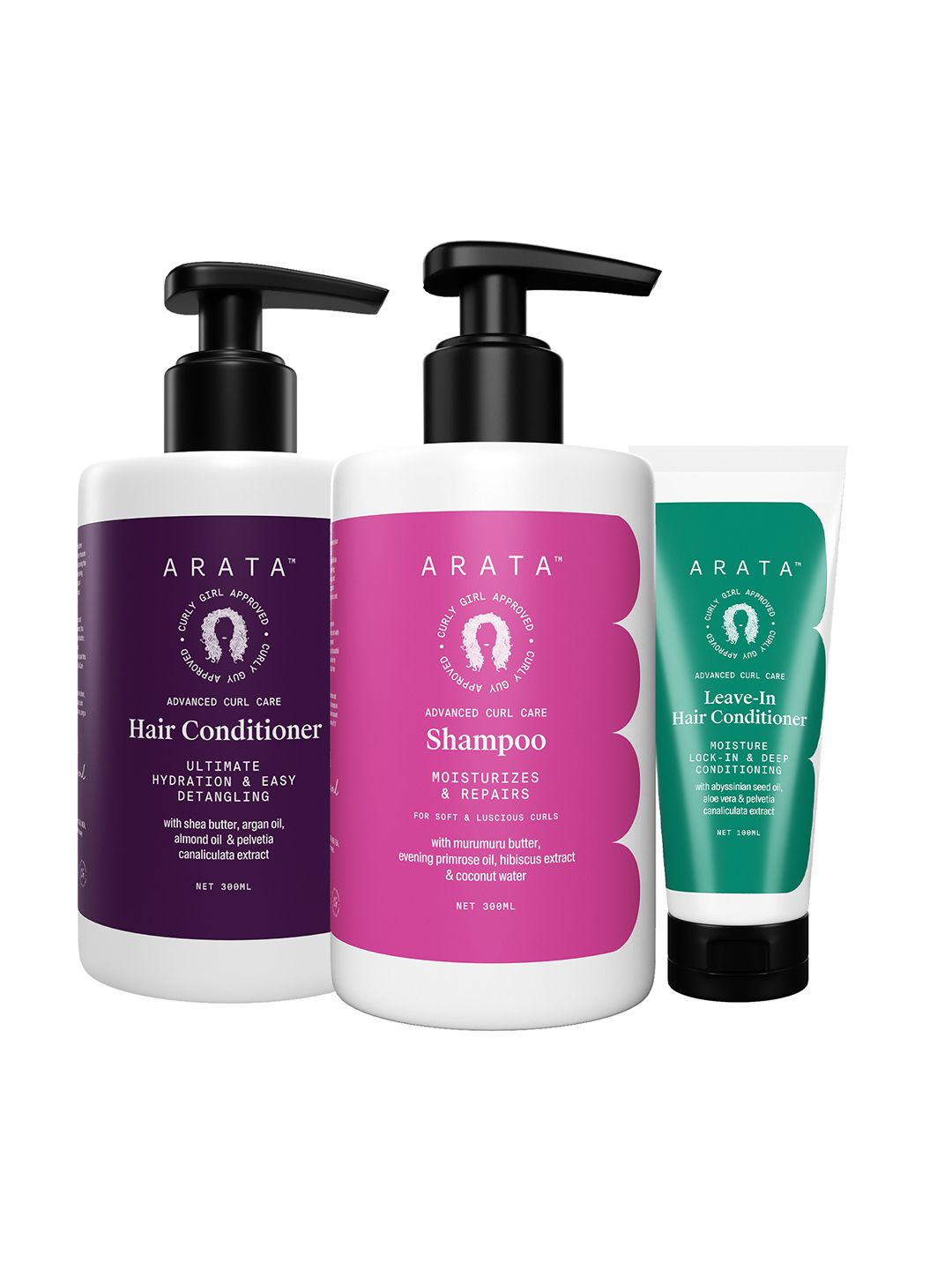 ARATA Set of Advanced Curl Care Vegan Hair Conditioner Shampoo & Leave-In Conditioner Price in India