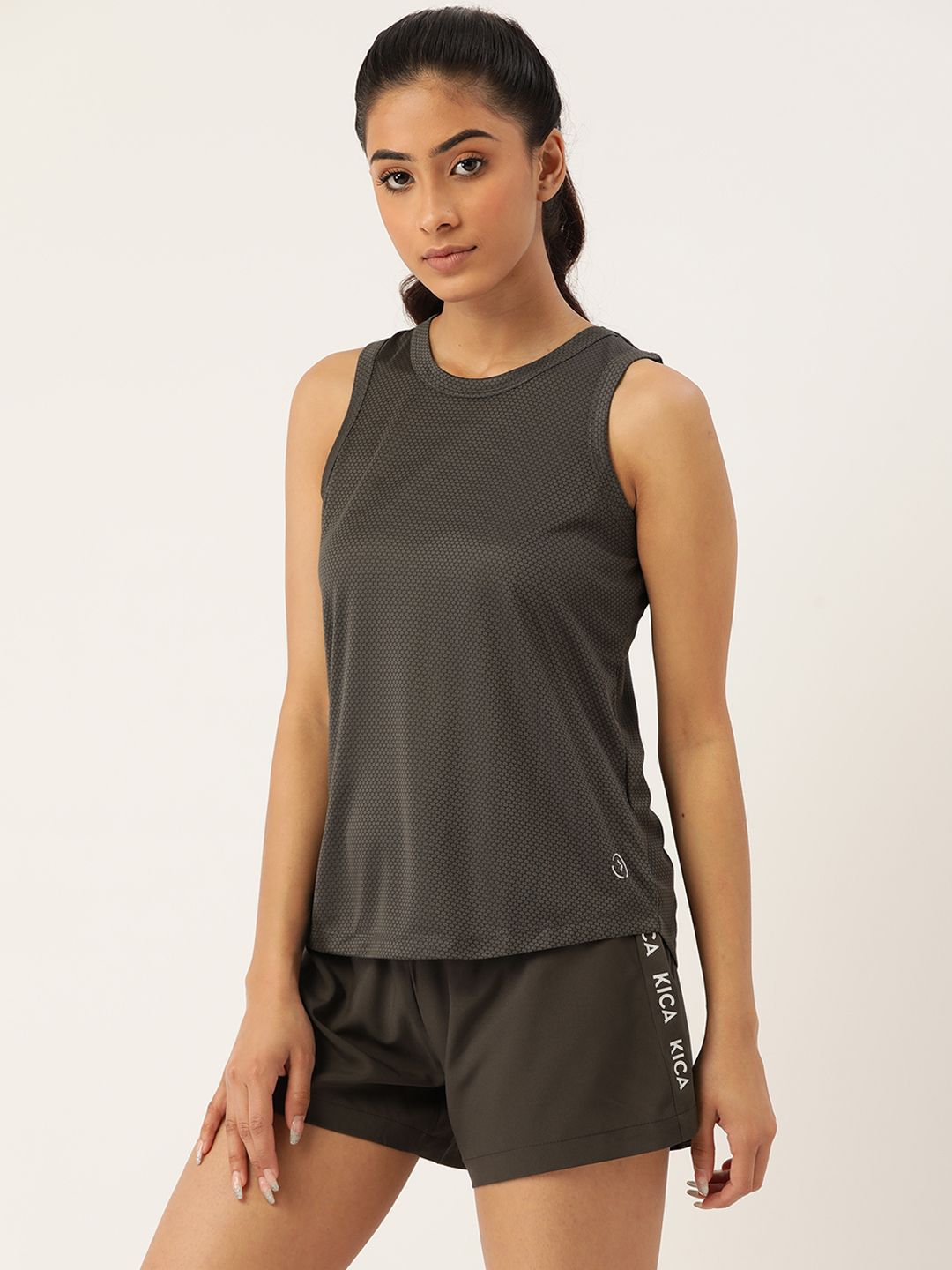 KICA Women Charcoal Grey Fast Drying Running Tracksuit Price in India