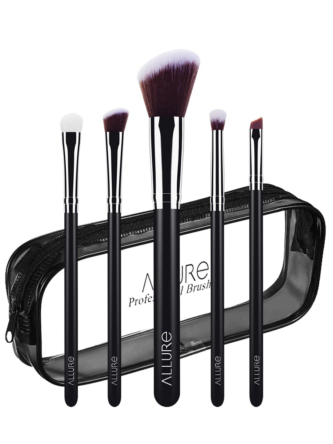 ALLURE SSK-05 Set of 5 Makeup Brushes - Black Price in India