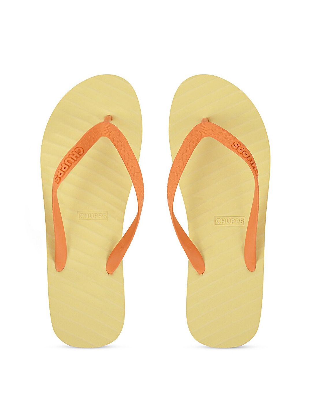 CHUPPS Women Yellow Rubber Thong Flip-Flops Price in India