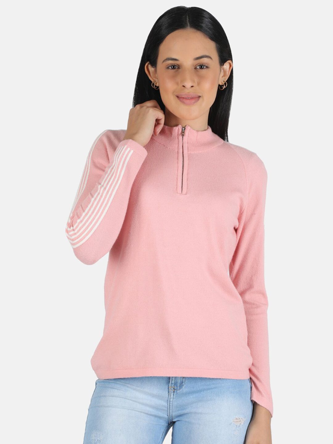 Monte Carlo Women Pink Pure Wool Pullover Price in India