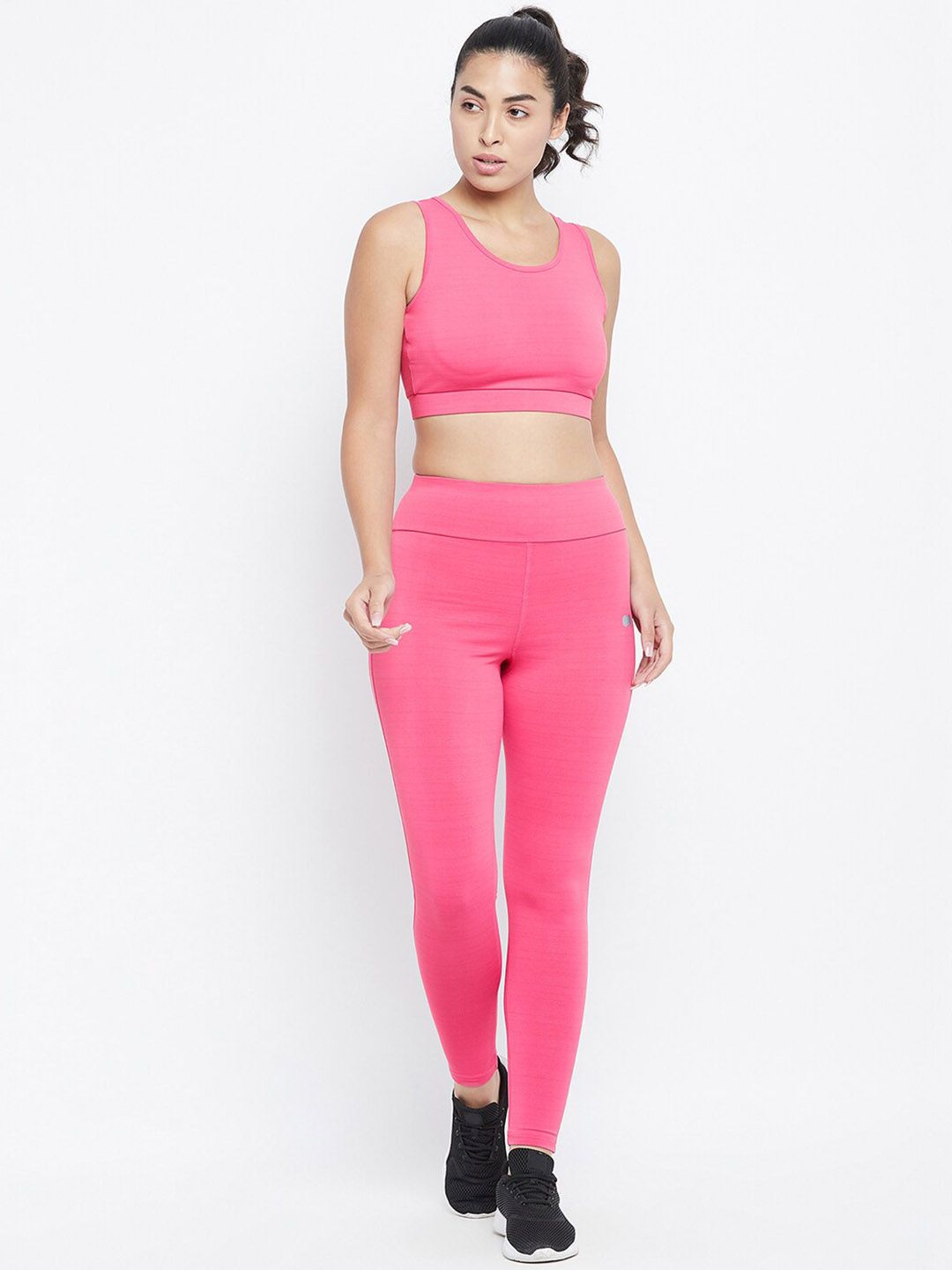 Clovia Women Pink Solid Tracksuits Price in India