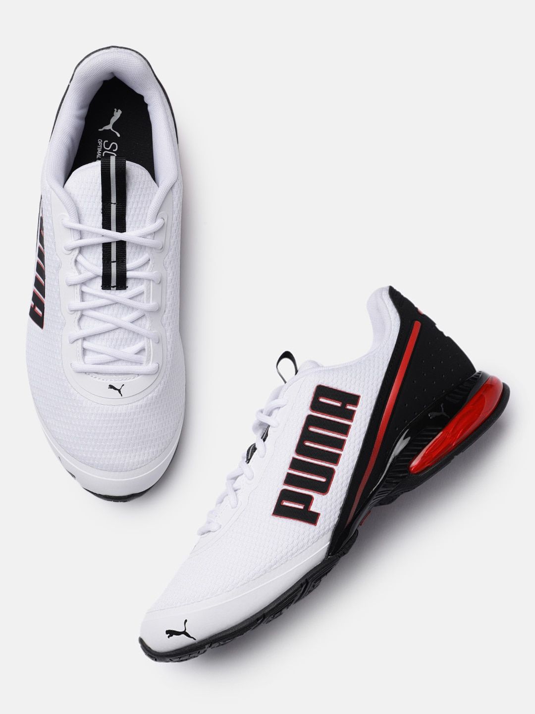 Puma Unisex White & Black Cell Divide Running Shoes Price in India
