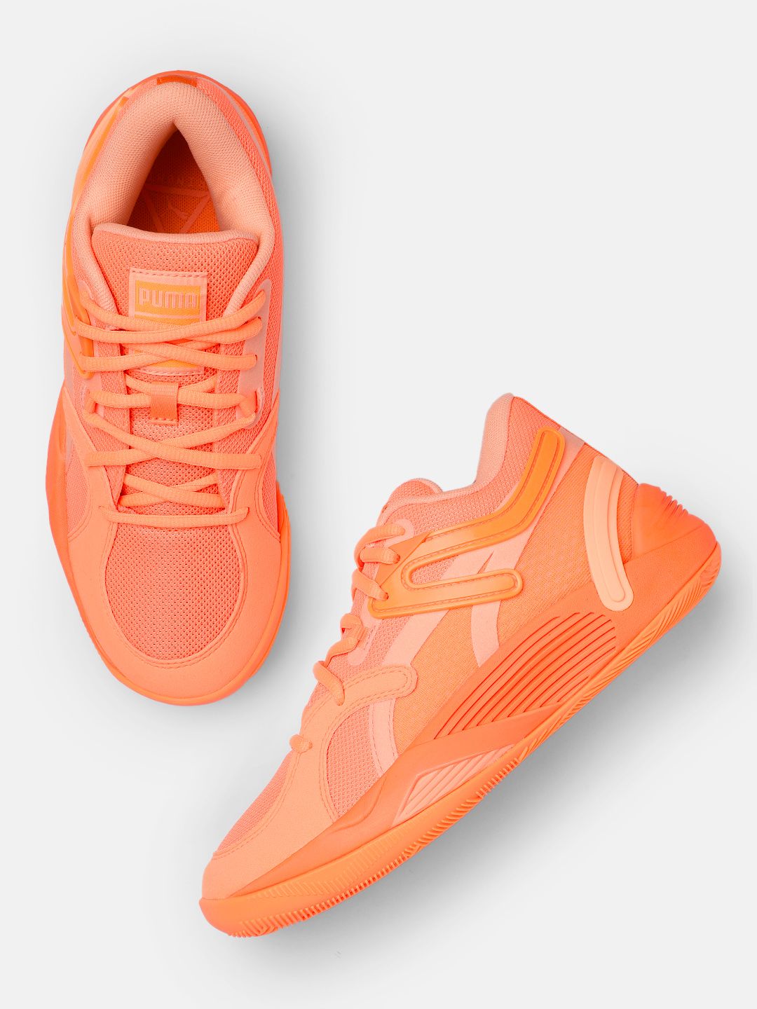 PUMA Hoops Men Orange TRC Blaze Court Basketball Shoes Price in India