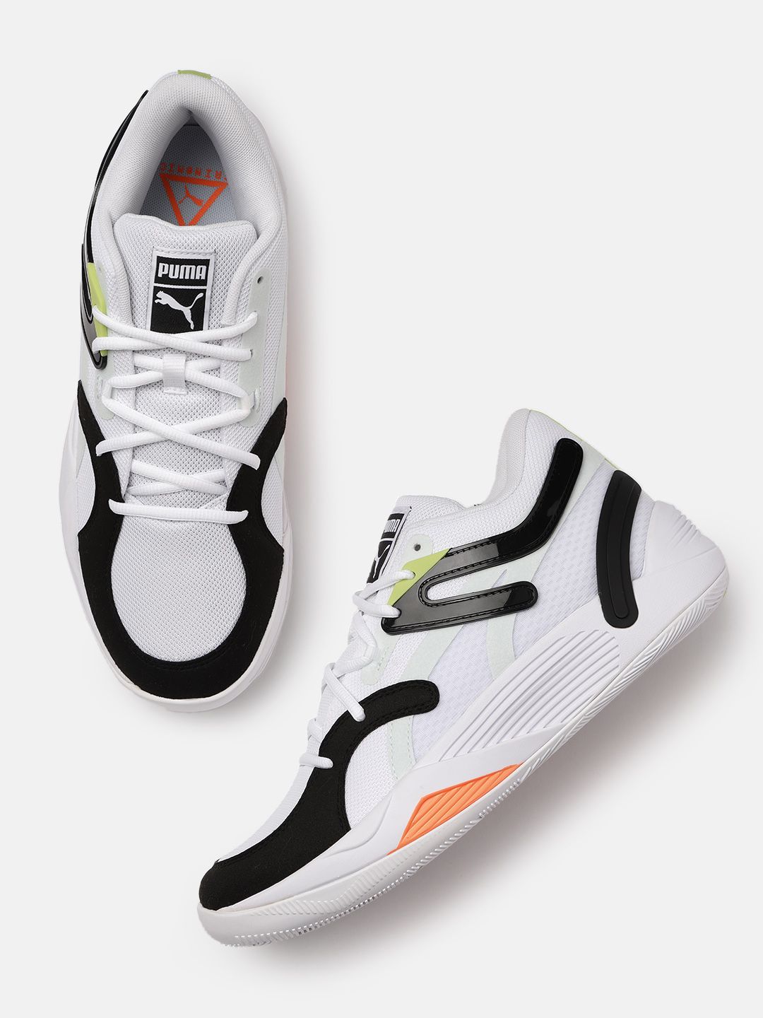 PUMA Hoops Men White & Black TRC Blaze Court Basketball Shoes Price in India