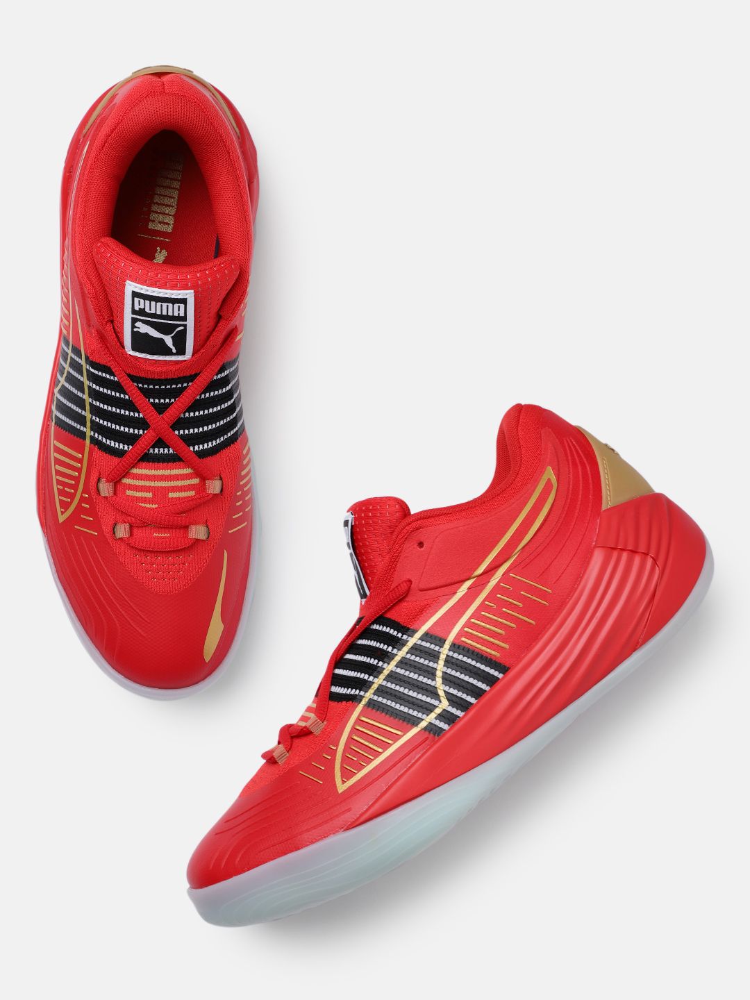 PUMA Hoops Unisex Red Textile Fusion Nitro Basketball Sneakers Price in India