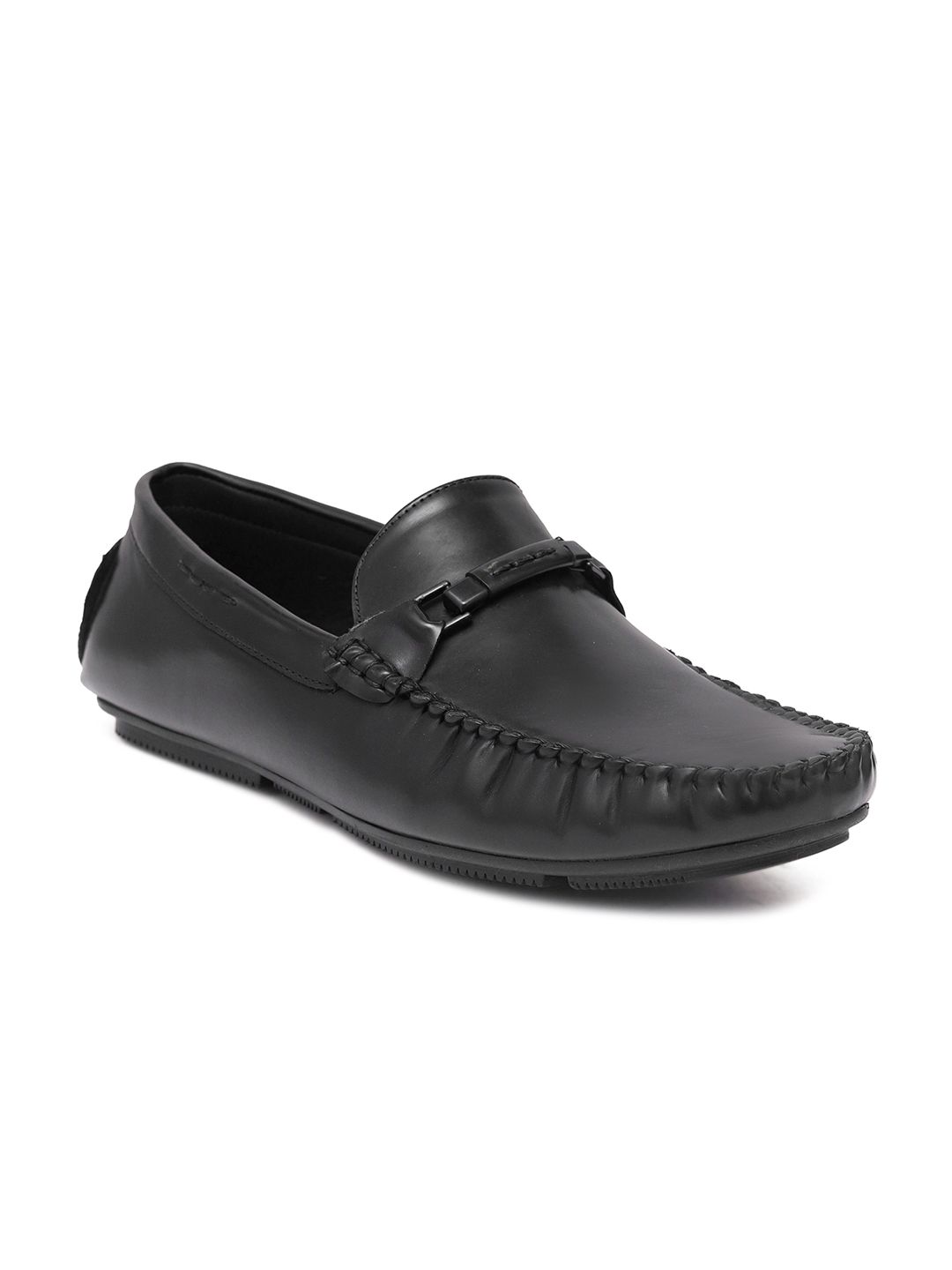 birgos Men Black Loafers