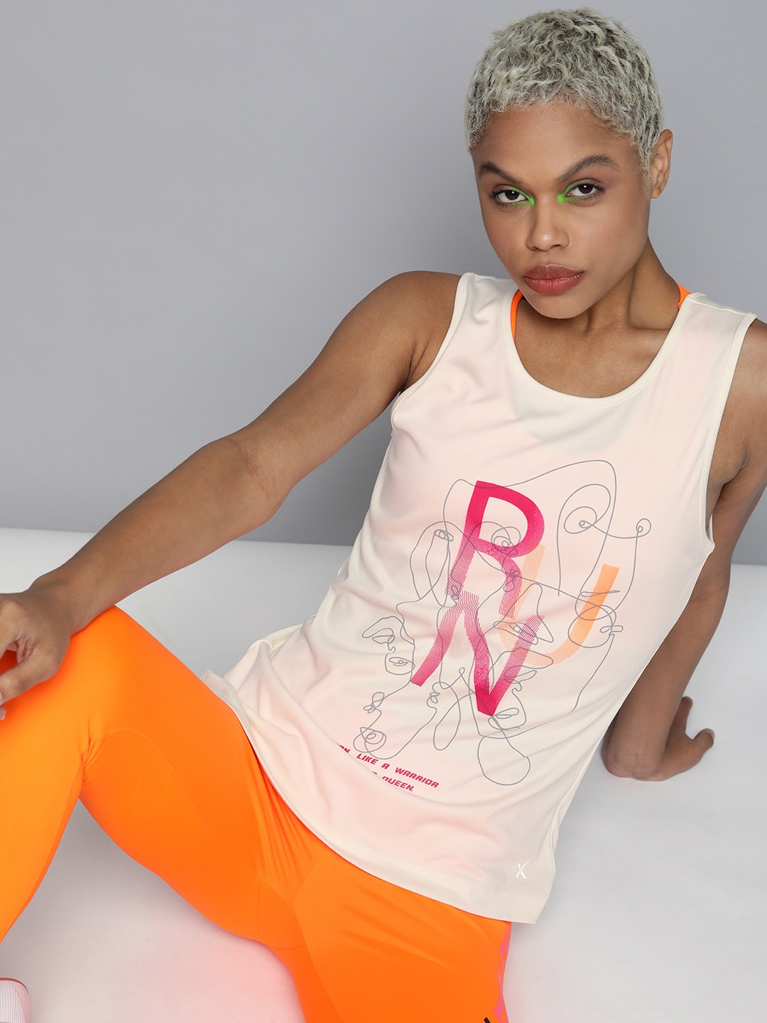 HRX By Hrithik Roshan Running Women OPTIC WHITE Rapid-Dry Typography Tshirts Price in India