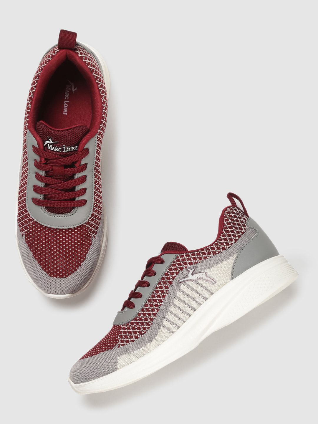 Marc Loire Women Maroon Lightweight Woven Design Sneakers Price in India