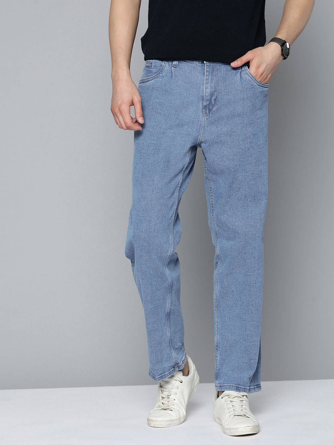 Mast & Harbour Men Blue Straight Fit Stretchable Jeans