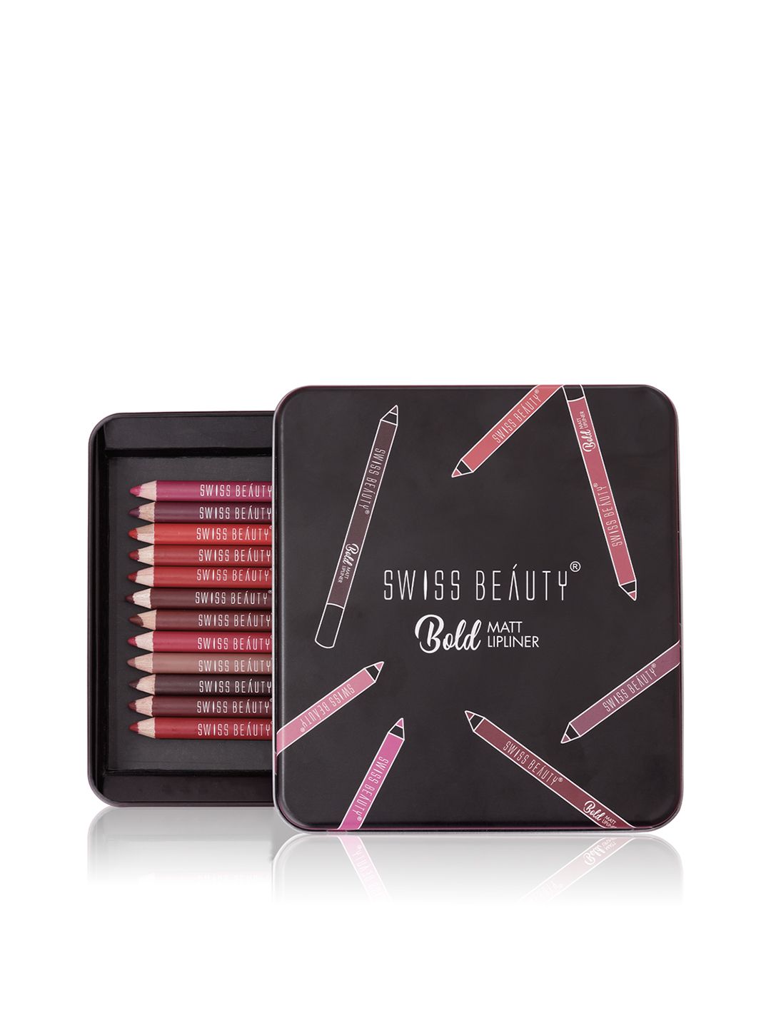 SWISS BEAUTY Set of 12 Bold Matt Lip Liners
