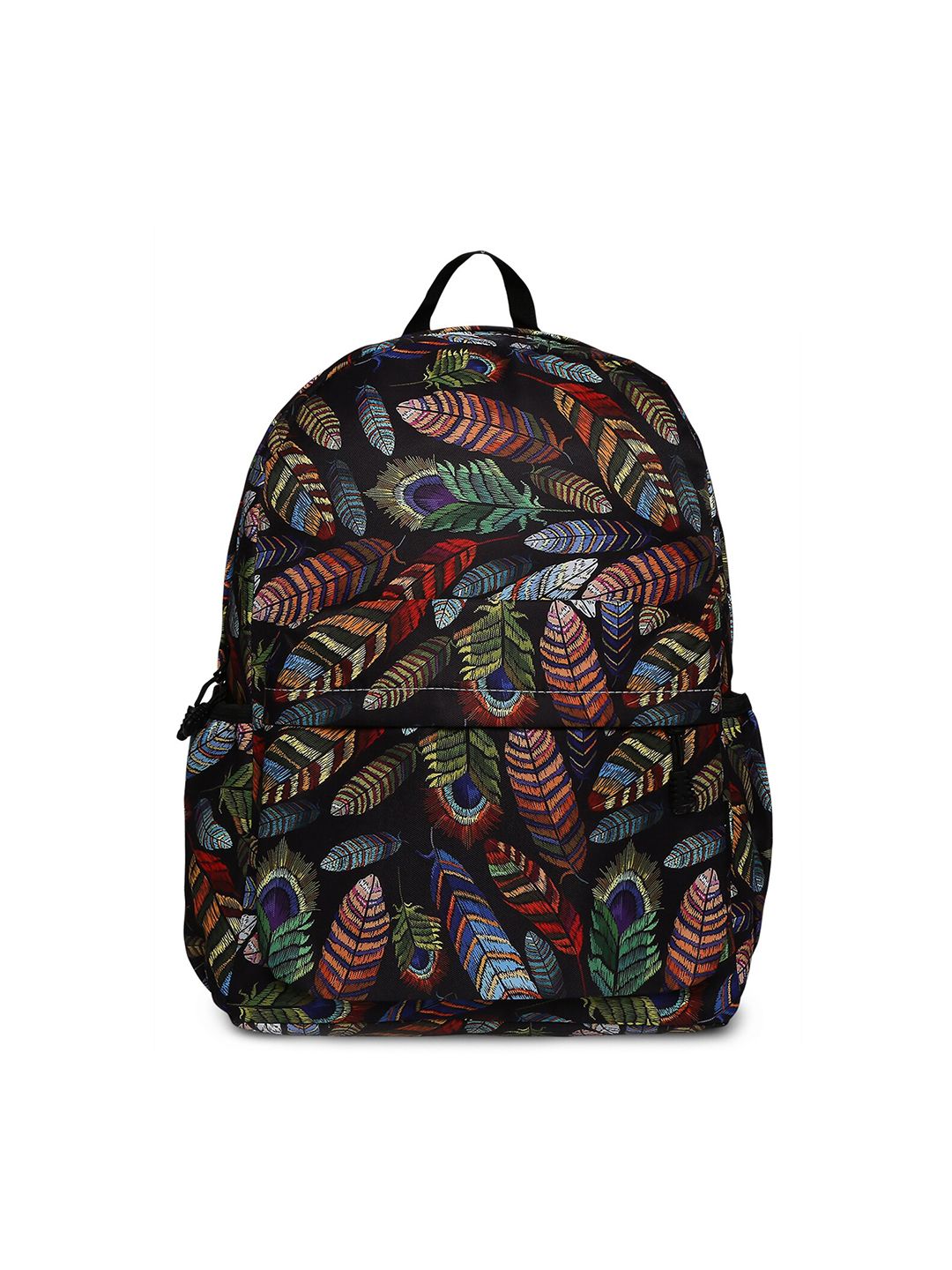 SATCHEL Women Black & Green Printed Backpack Price in India