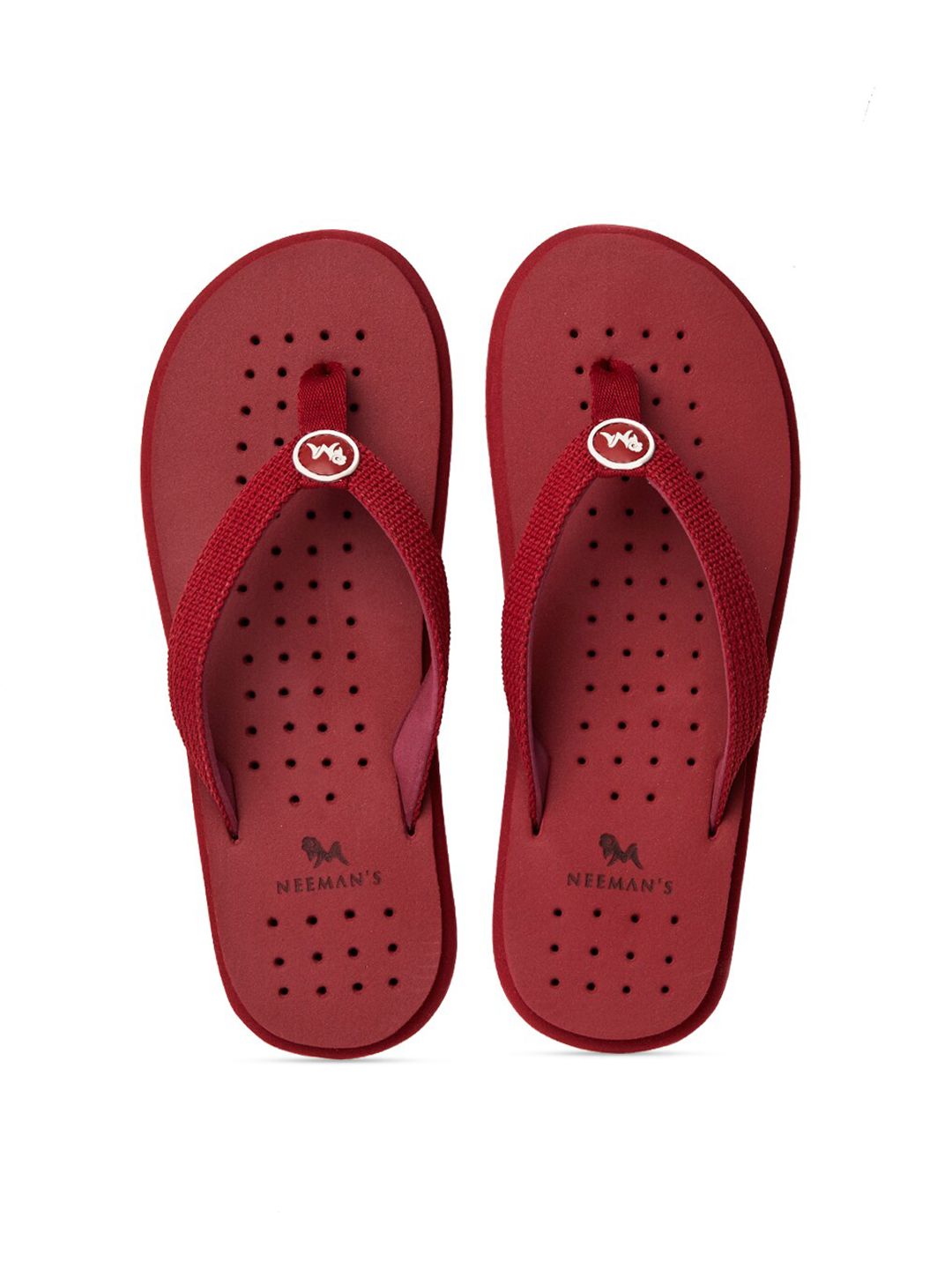 NEEMANS Women Maroon Rubber Thong Flip-Flops Price in India