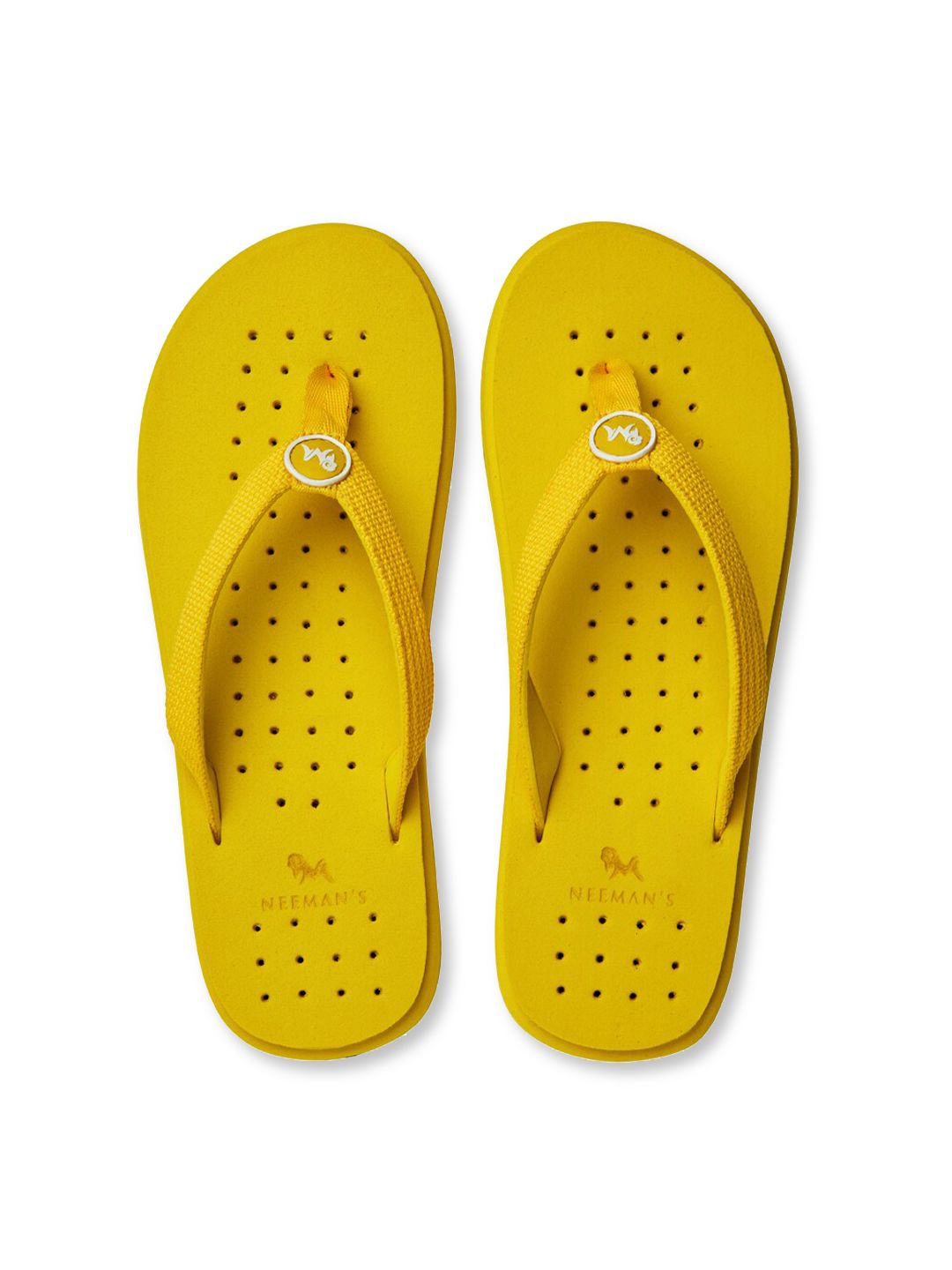 NEEMANS Women Yellow Rubber Thong Flip-Flops Price in India