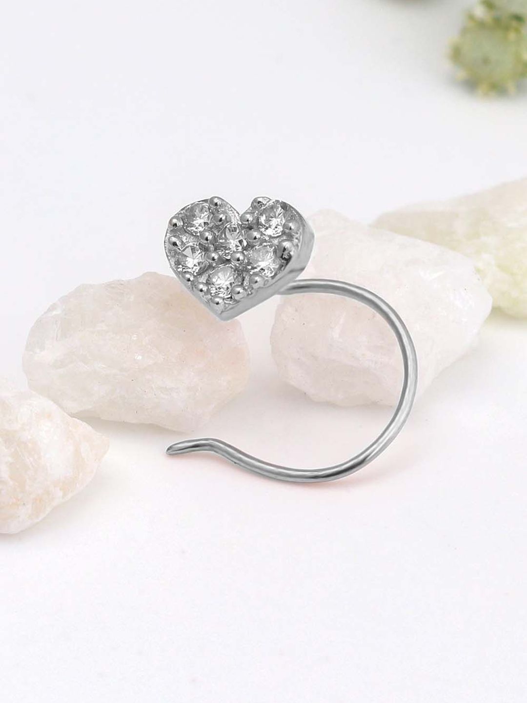 GIVA GIVA 925 Sterling Silver Sparkling Heart Nose Pin