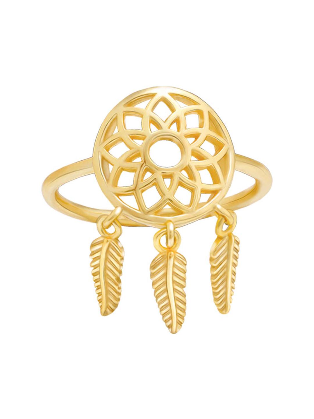 GIVA 925 Sterling Silver 18k Gold-Plated Finger Ring With Wind Chime Detail Price in India