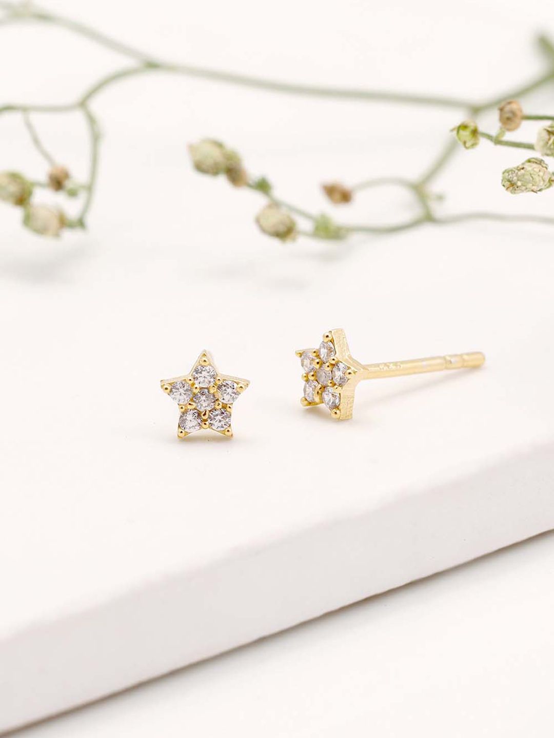 GIVA Gold-Plated Contemporary Studs Earrings Price in India