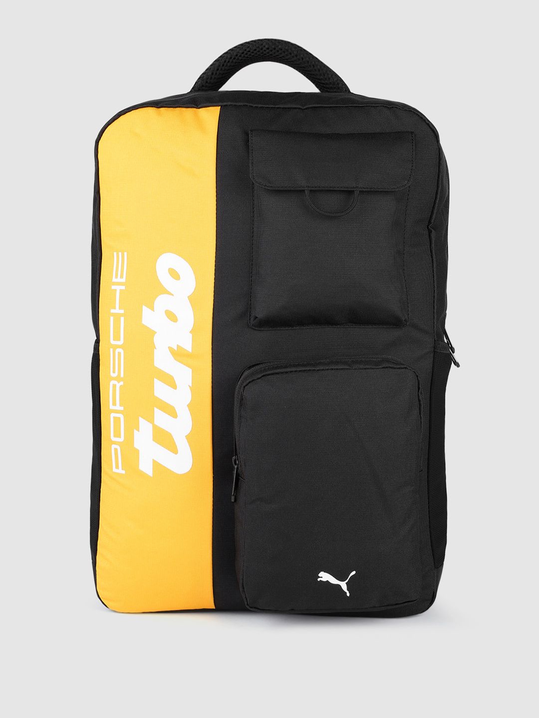 PUMA Motorsport Unisex Black & Yellow Colourblocked Backpack Price in India