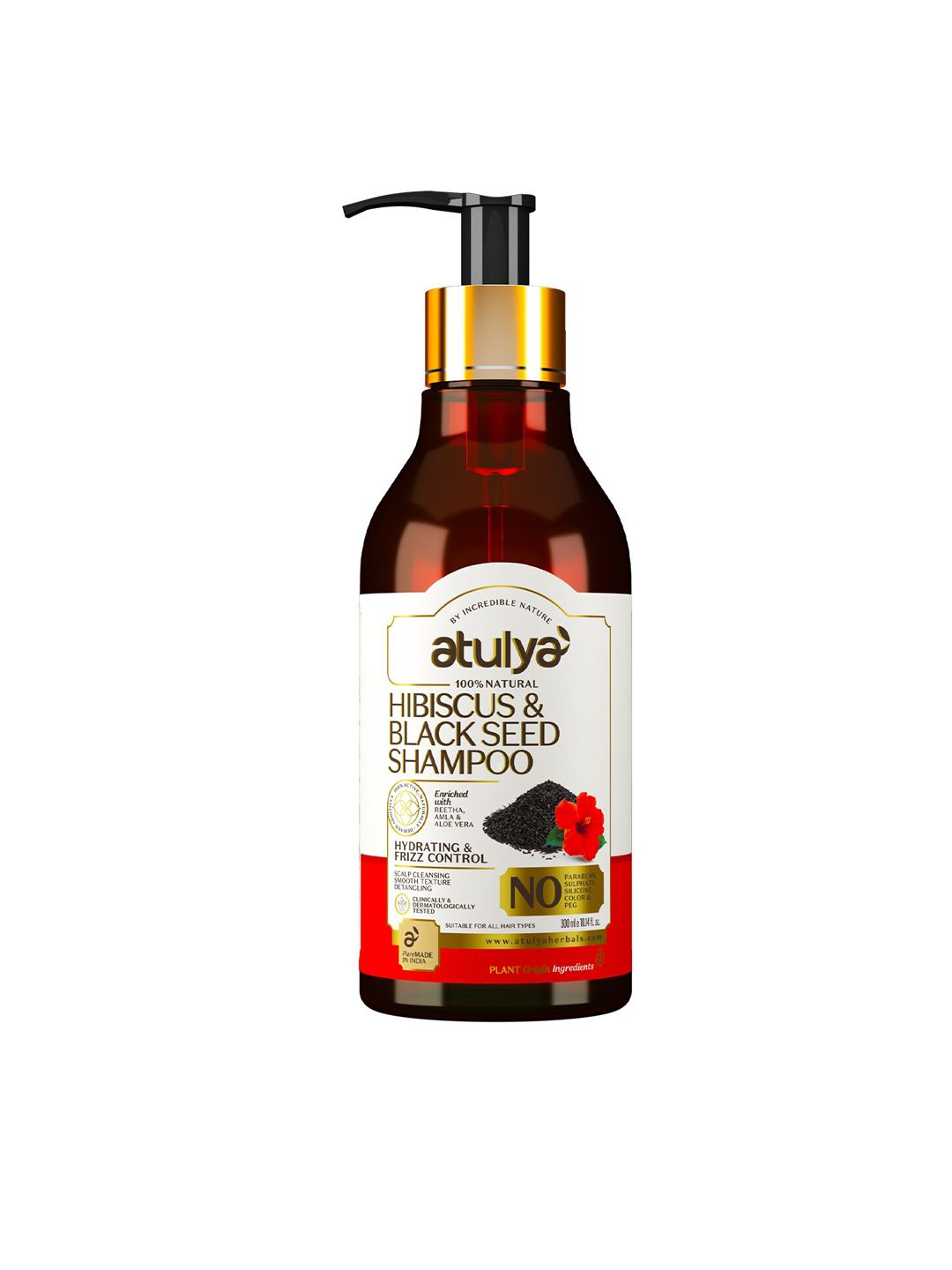 Atulya Hibiscus & Black Seed Shampoo for Smooth & Frizz-Free Hair - 300 ml Price in India
