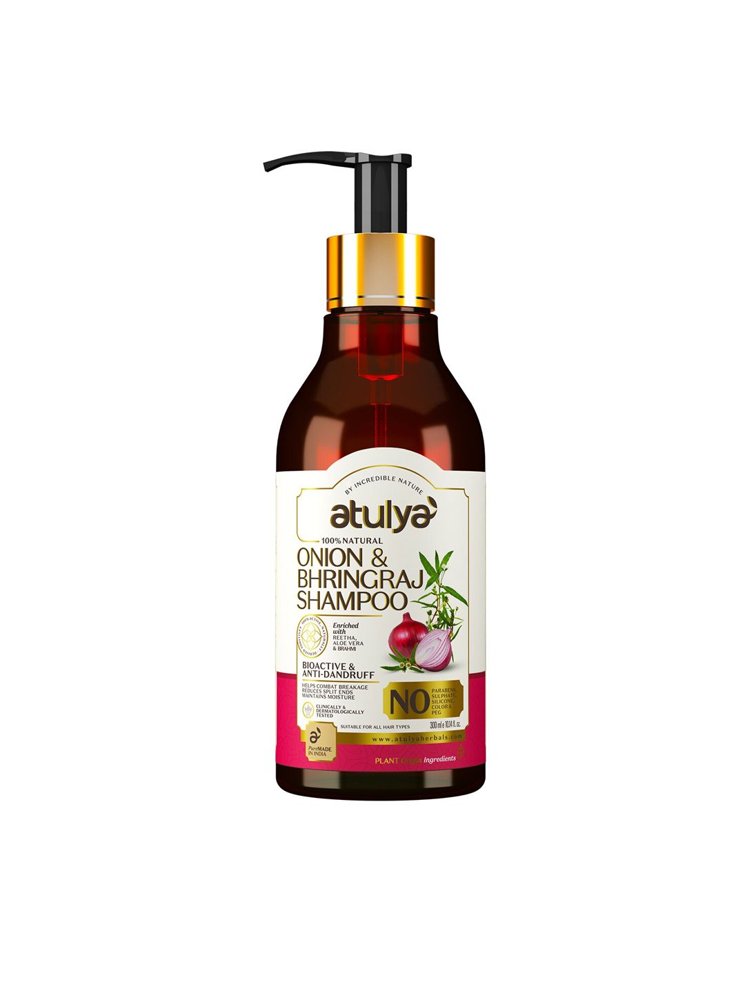 Atulya Onion & Bhringraj Hair Shampoo - Bioactive & Anti-Dandruff - 300 ml Price in India