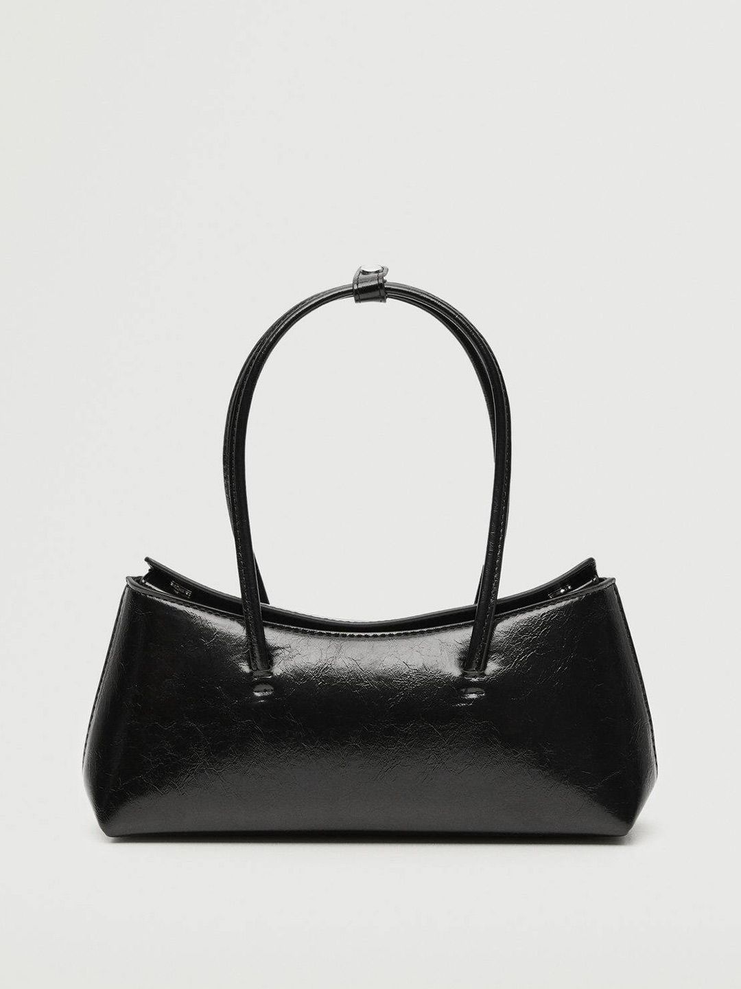 MANGO Black Solid Structured Baguette Shoulder Bag Price in India, Full  Specifications & Offers