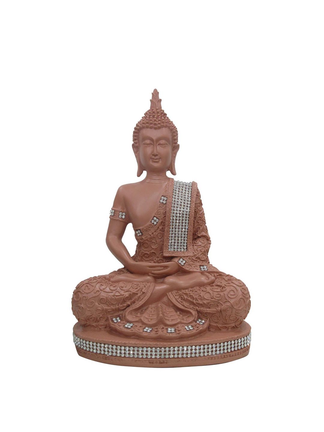 Athome by Nilkamal Brown Dhyana Buddha Showpiece Price in India